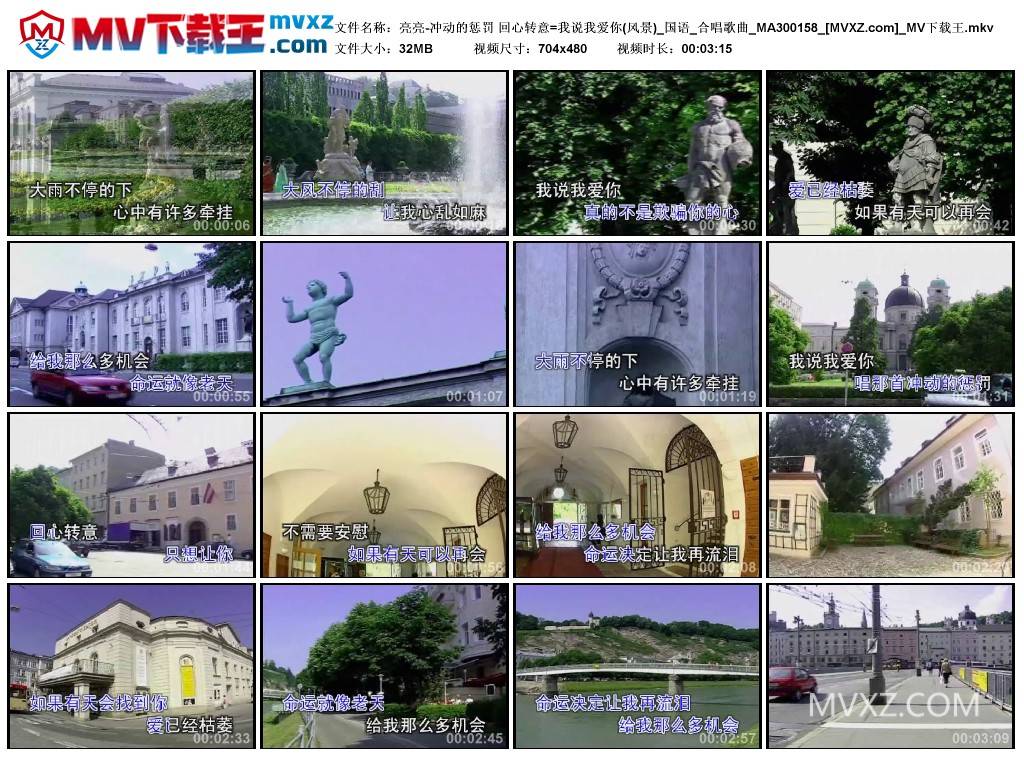 亮亮-冲动的惩罚 回心转意=我说我爱你(风景)_国语_合唱歌曲_MA300158